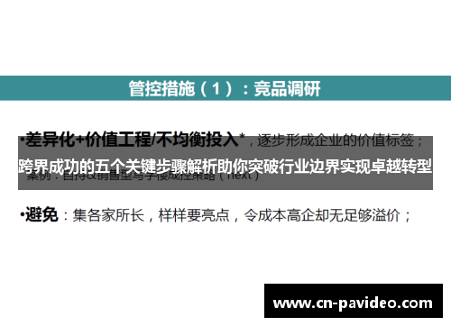 跨界成功的五个关键步骤解析助你突破行业边界实现卓越转型