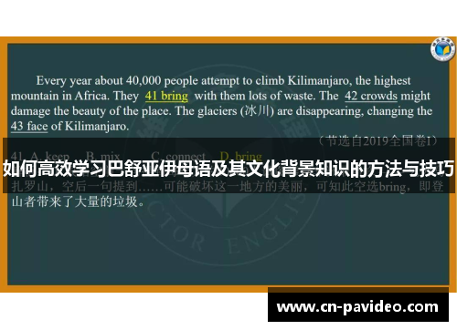 如何高效学习巴舒亚伊母语及其文化背景知识的方法与技巧