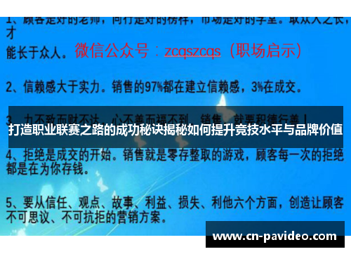 打造职业联赛之路的成功秘诀揭秘如何提升竞技水平与品牌价值 打造职业联赛之路的成功秘诀揭秘如何提升竞技水平与品牌价值